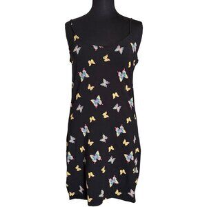 SO Sleeveless Black Bodycon Mini Dress Butterfly Print Junior's Size XL (NWT)
